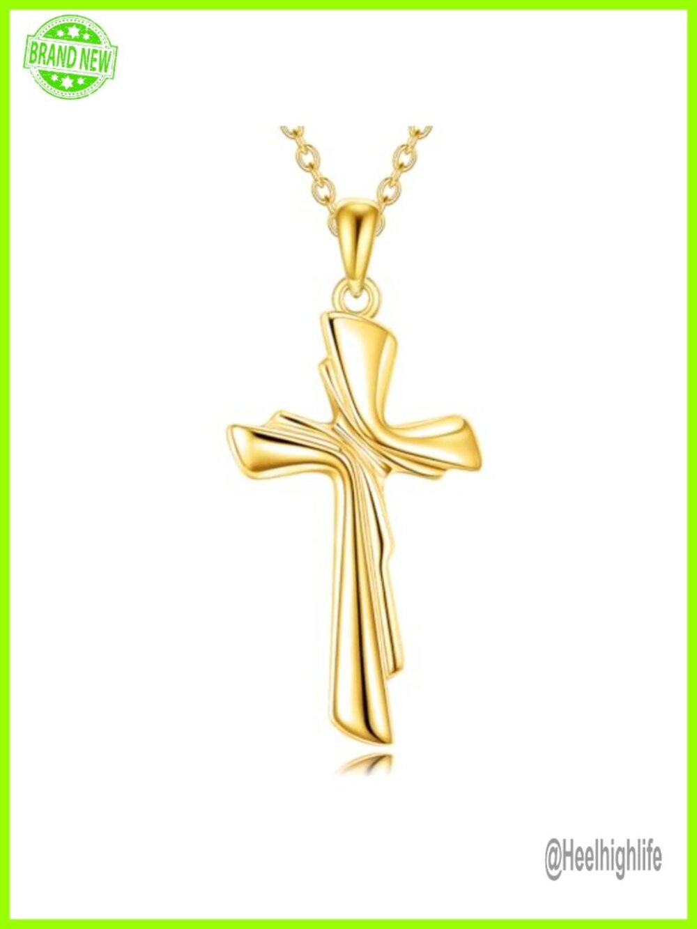 YFN Sterling Silver Cross Pendant Necklace Religious Christian Jewelry Gift